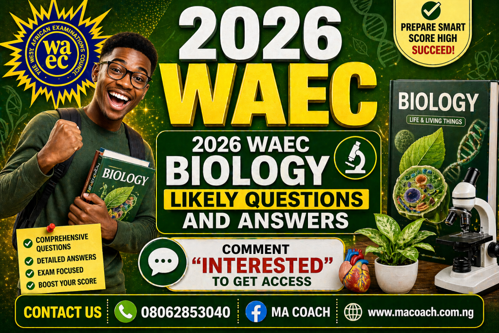 2026 WAEC Biology Likely Questions and Answers