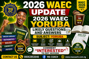 2026 WAEC YORUBA Likely questions and answers by macoach.com.ng