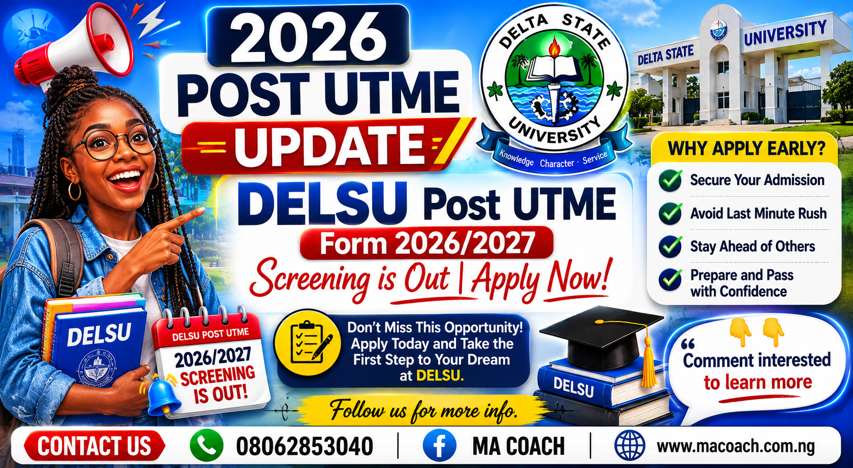 DELSU Post UTME Form 2026/2027 is Out