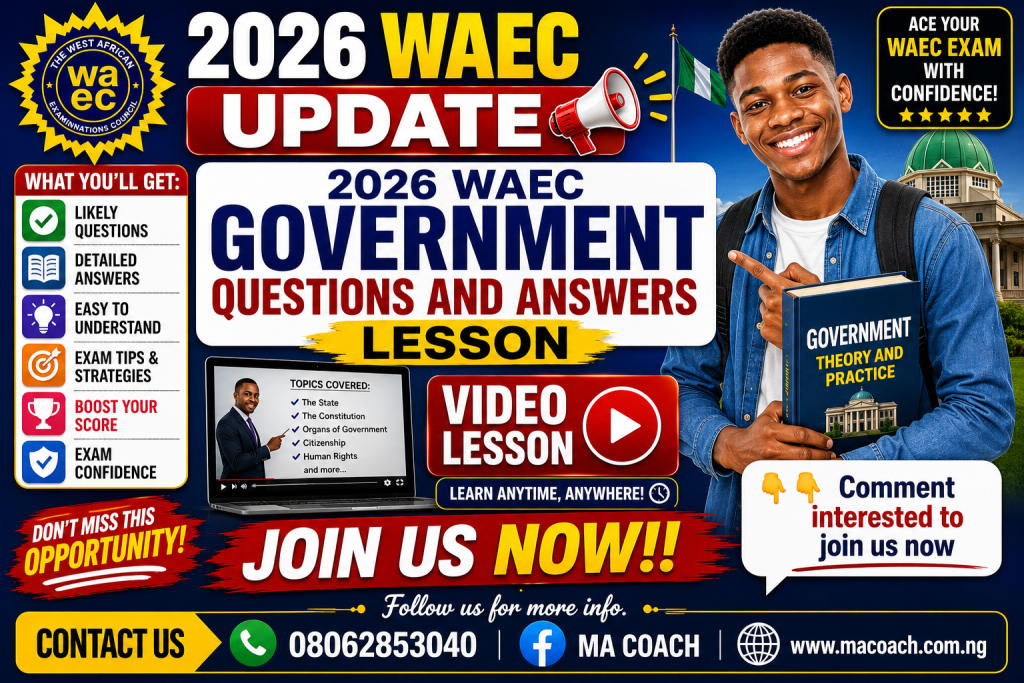 2026 WAEC Government Likely questions and answers