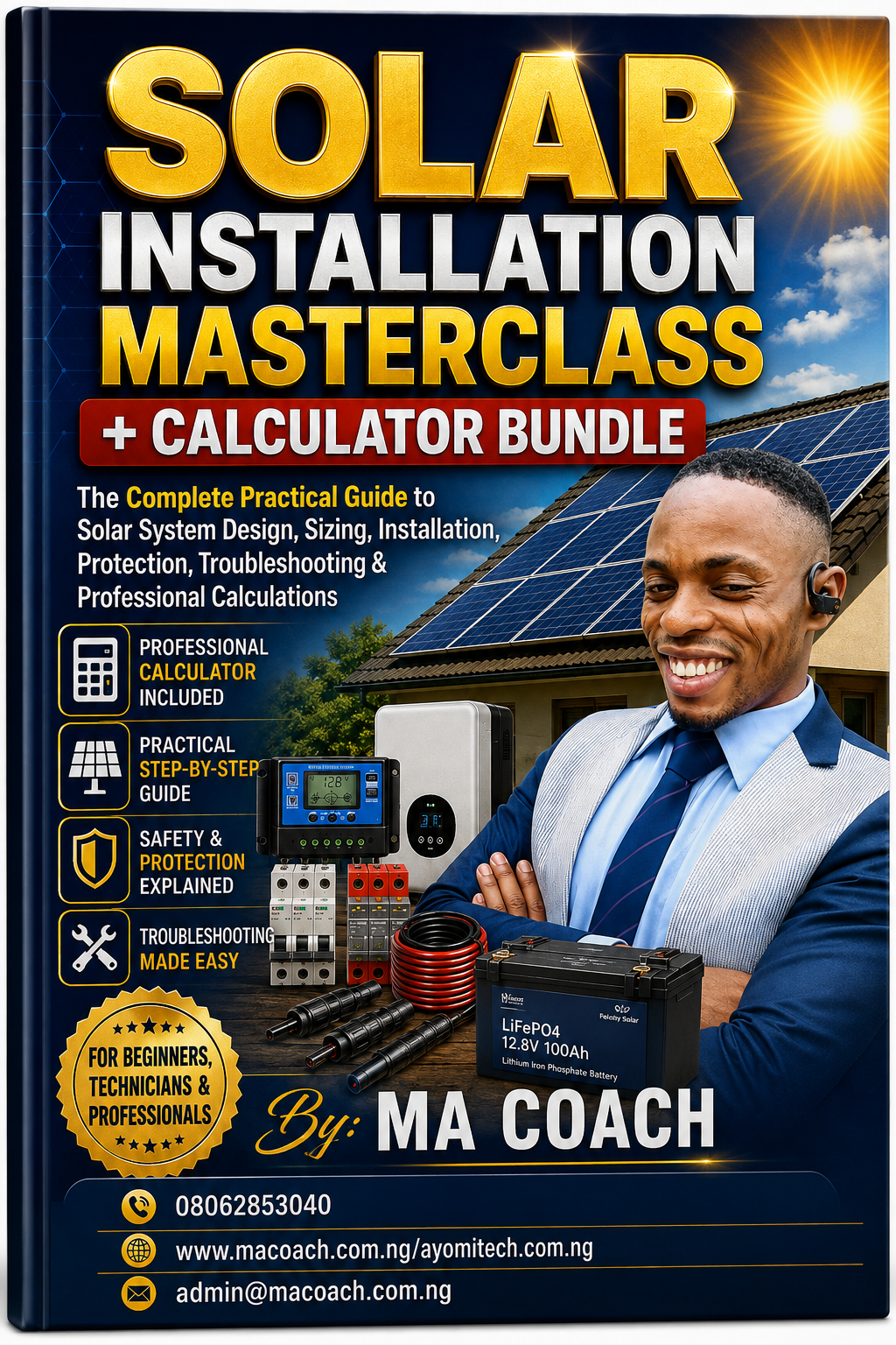Solar System Design & Installation Ebook β Complete Guide to Solar Calculations, Sizing, Wiring & Installation