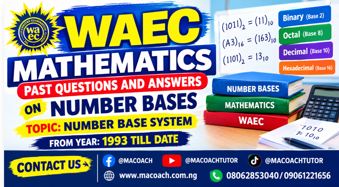WAEC Mathematics Past Questions and Answers on Number Bases