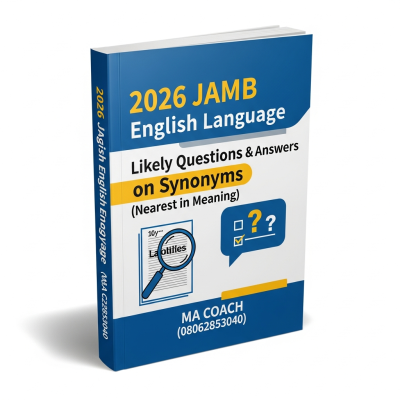 2026 JAMB English Language Likely Questions and Answers on Synonyms (Nearest in Meaning) By macoach.com.ng